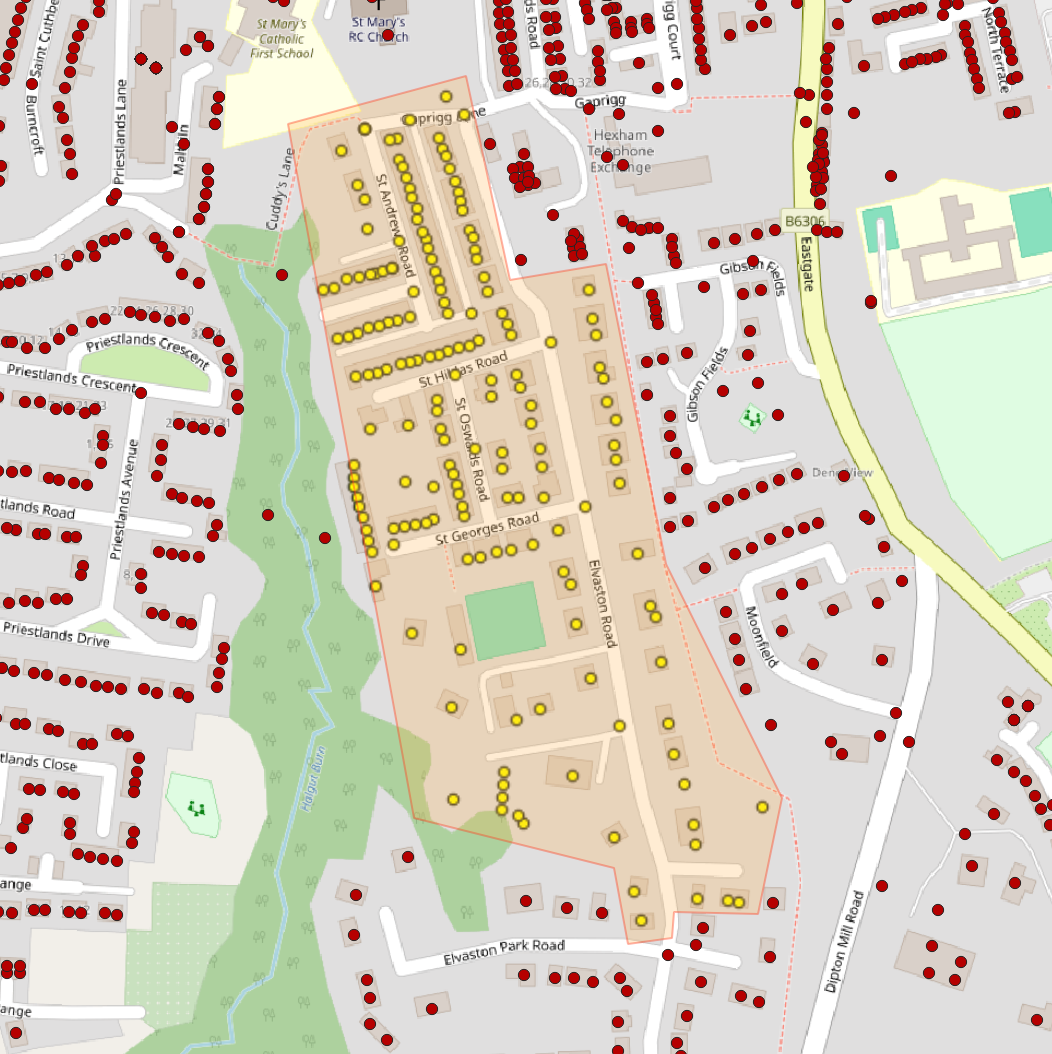 Build area boundary map